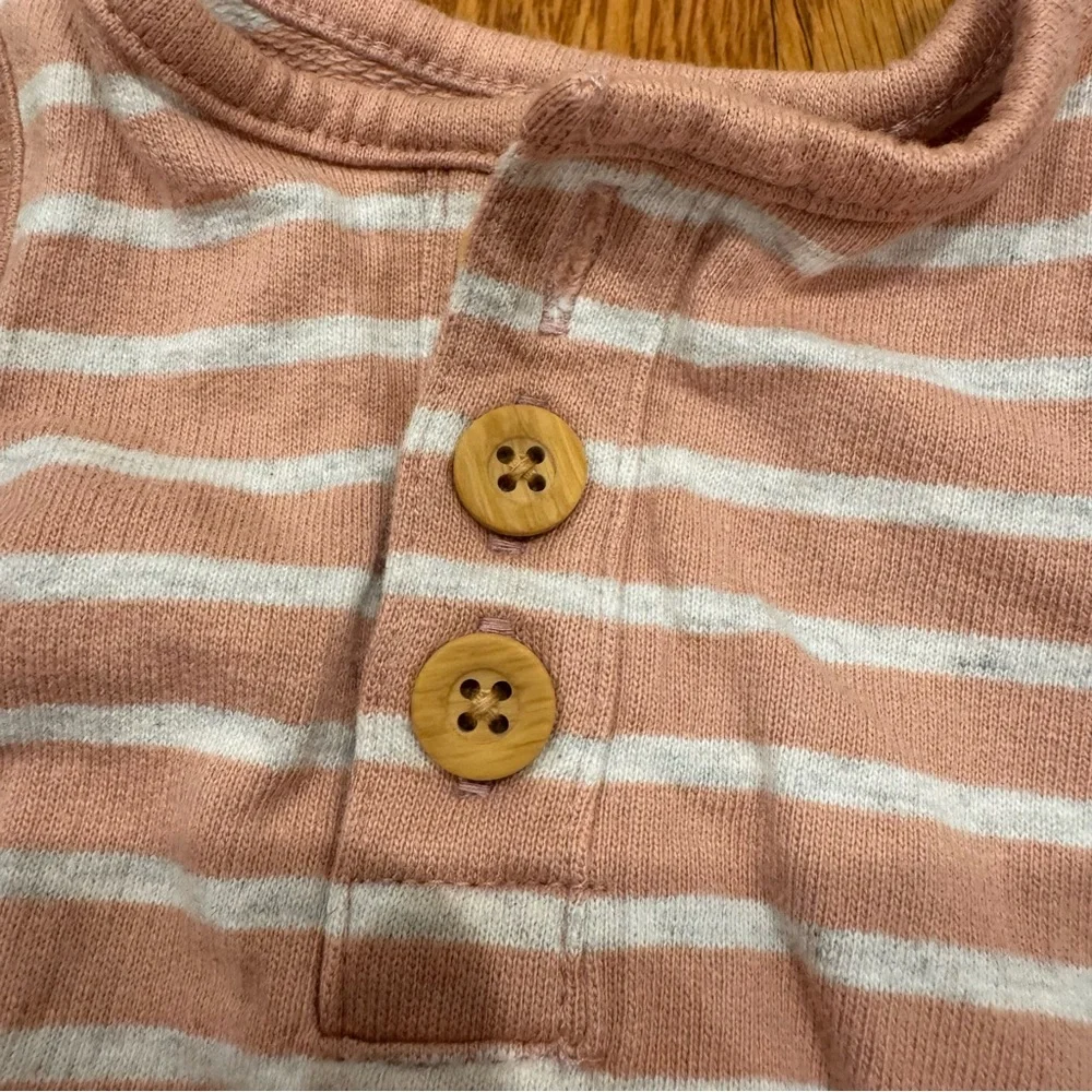 4/$20 Carter’s Little Planet Organic Striped Pink & White Baby Romper newborn